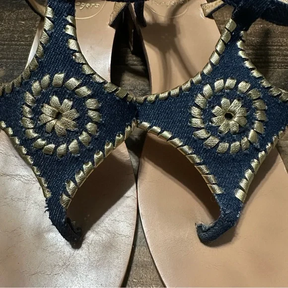 Jack Rogers ‘Elise’ Denim Heel Sandals - Picture 3 of 9